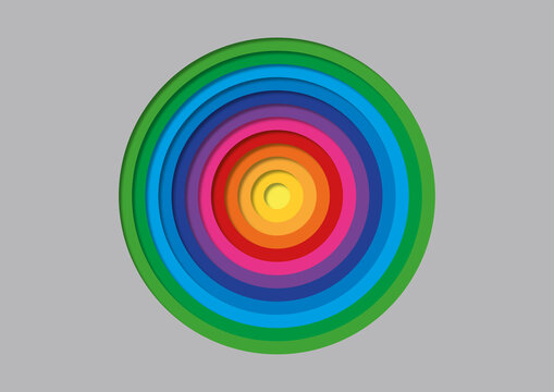 Multicoloured concentric circles, illustration