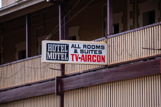 Very old Hotel motel signage.
