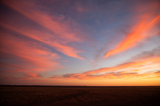 Sunrise colour on the clouds
