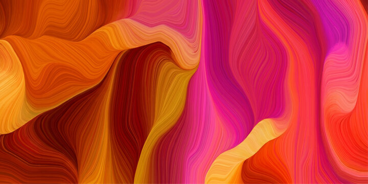 Vibrant, flowing waves of warm orange and fiery pink hues create an abstract, painterly texture, evoking a sense of energy and passion.
