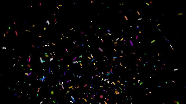 3D animation of exploding confetti