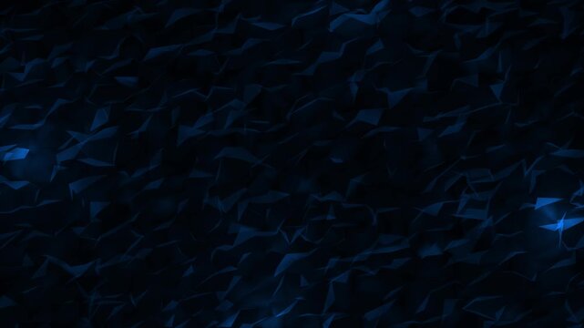 royal blue color sharp polygonal shapes with glowing small moving lights modern design loopable geometrical background