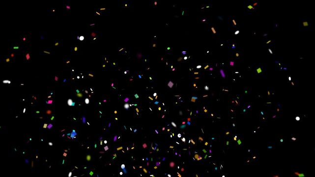 3D animation of exploding confetti