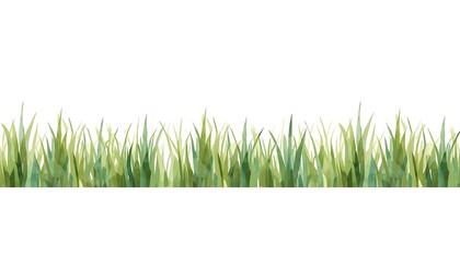 Fototapeta premium Whimsical watercolor grass banner with varying tones