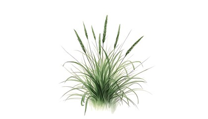 Fototapeta premium Detailed botanical pencil sketch of a green grass clump