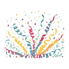 Fototapeta premium Colorful Streamers and Stars Flat Design