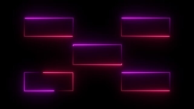 Glowing neon line Business hierarchy organogram chart infographics icon isolated on black background. It is suitable for all kinds of quizzes.
