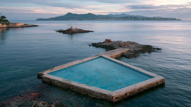 Mallorca's empty pool sits in Spain's Balearic Islands.