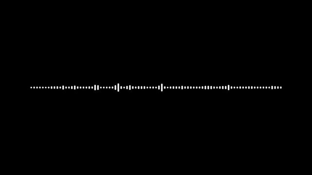 White audio waveform spectrum animation with . Sound spectrum simulation,audio visualizer on black background.sound frequency in lines,Majestic dance of the lines seamless loop.4k video