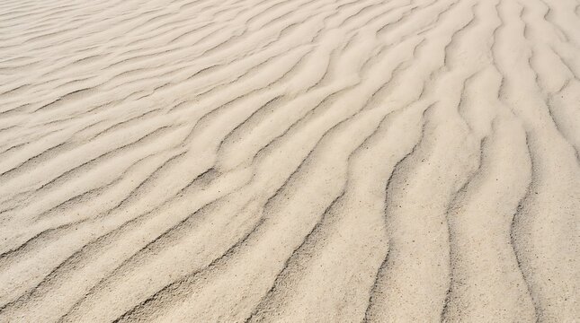 Closeup of rippled sand texture on a beach or desert dune