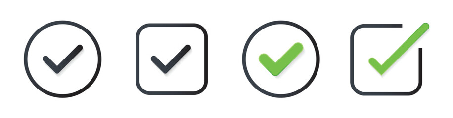 Collection of checkmark icons in various colors.Green check mark icon.  Vector symbols set ,green checkmark . Vector illustration  © GRAPHICMH07