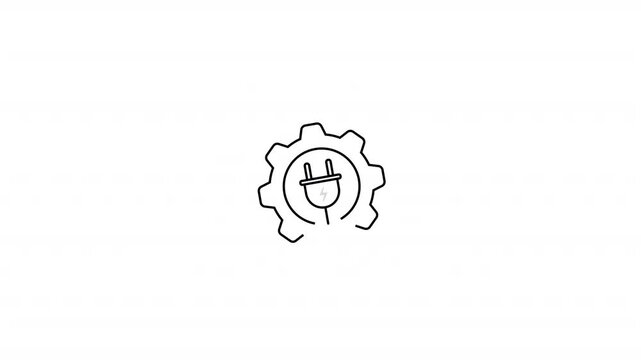 Electrical Plug And Gear Icon