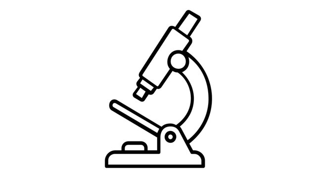 Modern laboratory compound microscope vector icon illustration, suitable for biology science education, school laboratory supply catalogs, and academic research study graphic design projects.