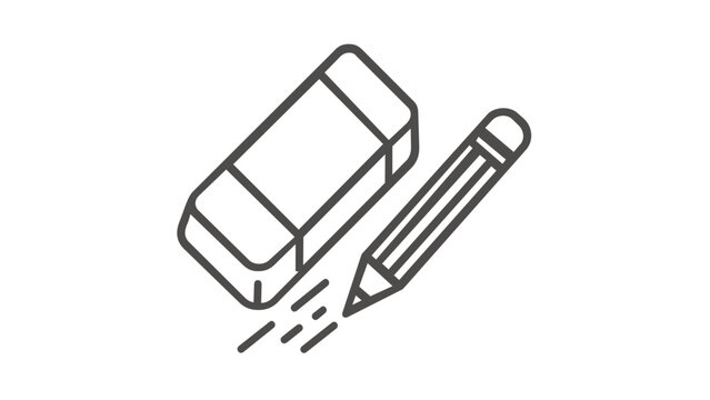 Rectangular block drafting eraser vector icon illustration for school and office use, minimalist flat design perfect for educational graphics, stationery branding, and architectural sketching.