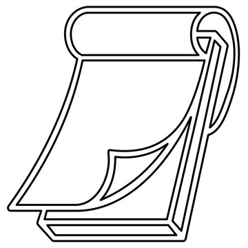 Professional small flip top memo pad line icon vector illustration for stationery and office supplies, presenting a simple minimalist outline on a clean background for note taking and study.