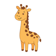 Cute Cartoon Giraffe Vector Illustration © Iqra