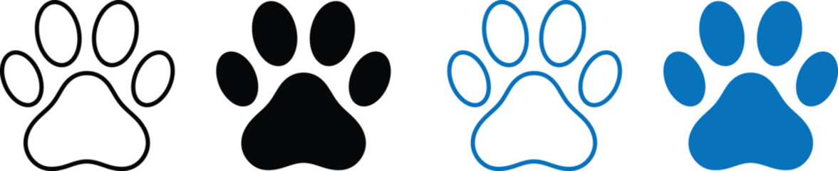 Four dog paw prints in line © MDRAJU