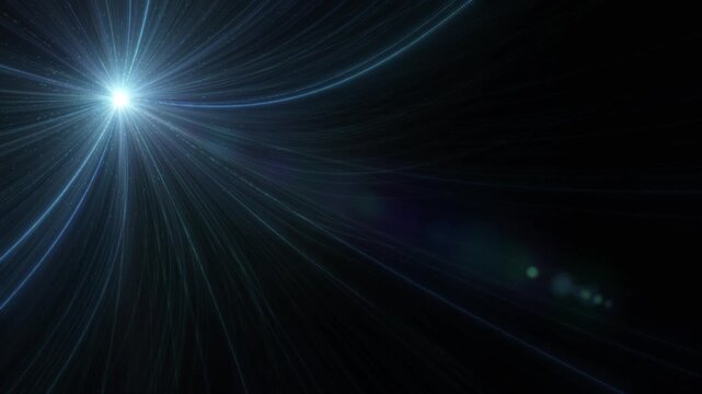 Royal blue  color glowing optical flairs with moving particles modern design loopable gradient background