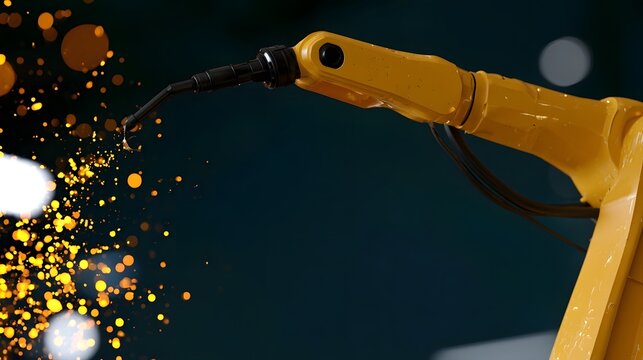 A dynamic digital robot arm flows with energy showcasing smooth movement and vibrant color transitions