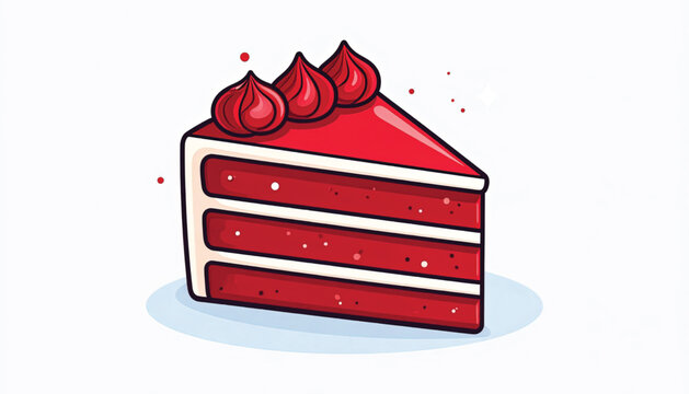 A slice of red velvet cake.