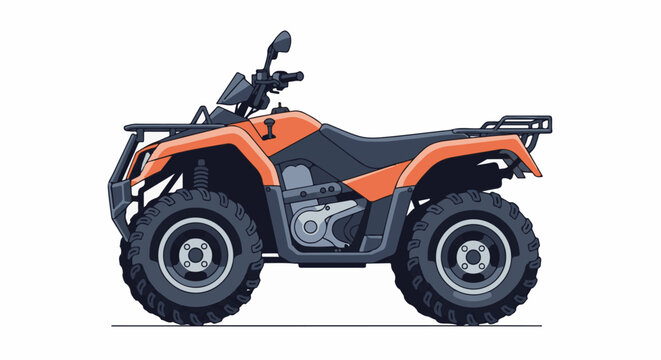 Orange and black all-terrain vehicle with large tires
