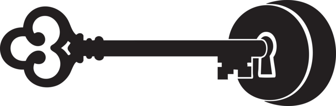 Double key icon with bow and modern lock design