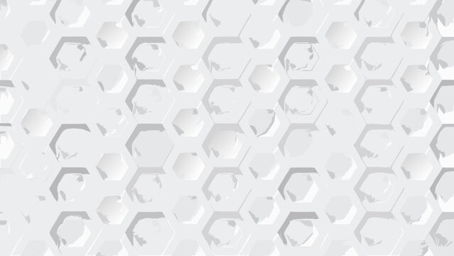 Hexagonal pattern with subtle shading creates a repeating geometric design in a light gray color palette abstract background