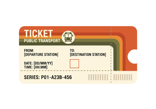 Traditional event ticket vector template with custom number code design element