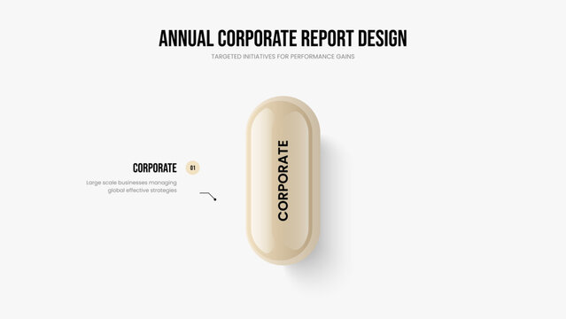 Advertising Forecast Slide Template Vector Illustration. Company Proposal 1 Step Infographic Presentation Design. Product Performance One Option Diagram Frame Layout.