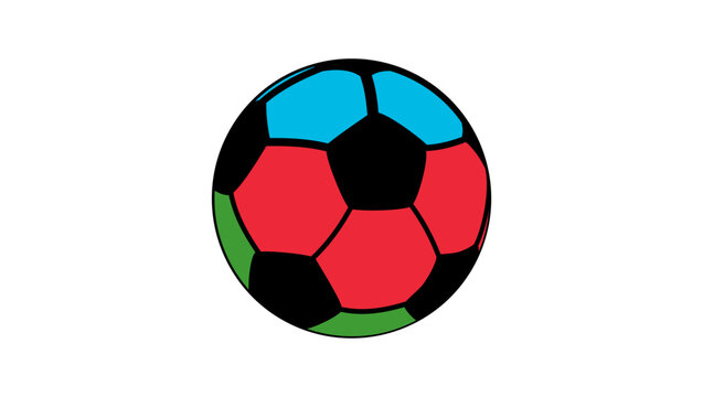 Azerbaijan football flag, color vector illustration