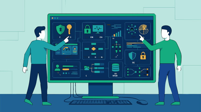 Cybersecurity and Data Management System Interface with User Interaction