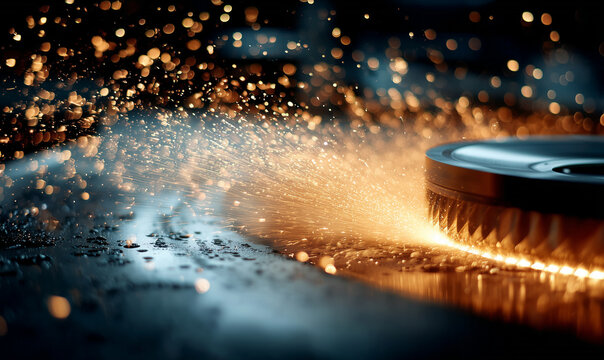 a grinding wheel tool sharpening teeth of an industrial circular steel cutter