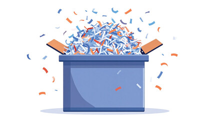 Naklejka premium Colorful Confetti Exploding from Box.