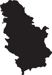 Fototapeta premium Black silhouette map of Serbia a simple vector graphic for national identity travel or informational purposes isolated on a white background