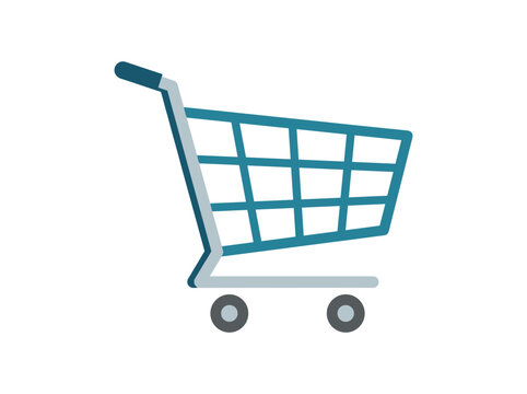 Simple shopping cart icon vector illustration, clean and modern design for e-commerce.