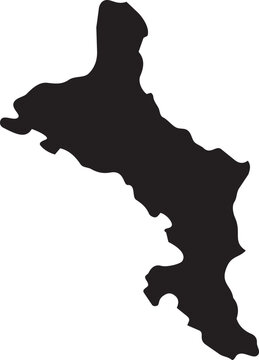 Black silhouette map of Seychelles islands simple vector outline for travel and geography concepts isolated on white background