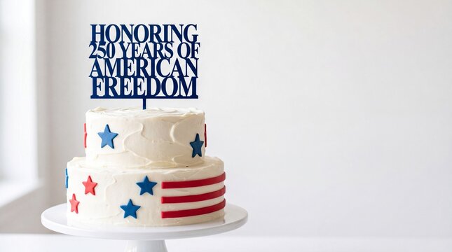 Patriotic cake with stars and stripes honoring American freedom