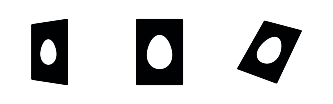 Abstract Egg Shape Icons Set on White Background