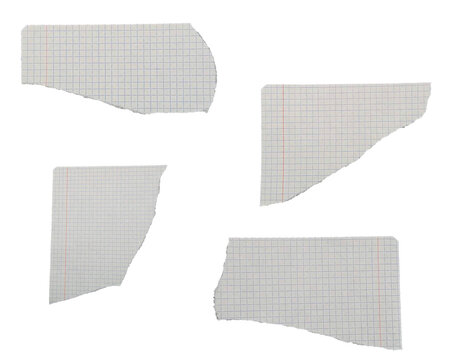Torn blank math paper sheet isolated &ndash; education and exam background for school ads, banner, academic design, and back-to-school projects