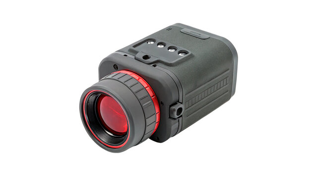 Modern compact thermal imaging monocular camera isolated on a transparent background tactical hunting device
