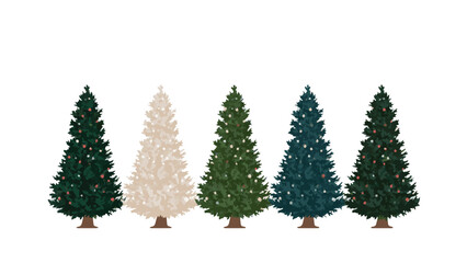 Obraz premium Variety of Artificial Christmas Trees in Different Colors.