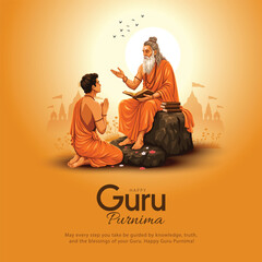new Happy guru Purnima guru and shishya blessing. god abstract Vector Illustration design. © arun