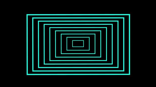 Gradient Quadrilateral radio wave Animation Isolated on Black Background