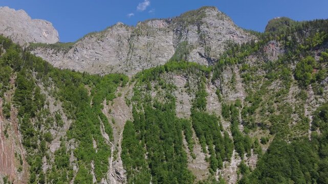 Berchtesgaden Alps Mountain Ridge Aerial Flyover Bavaria Germany
