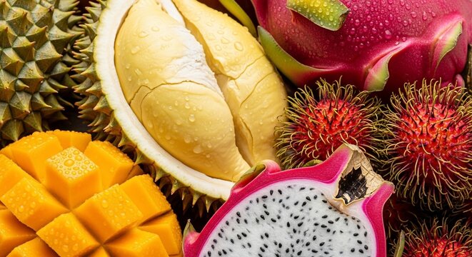 Exotic fruits arrangement