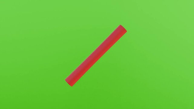 3D Red Cross X Mark Icon on Green Screen Background for Error and Cancel Concept
