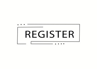 Fototapeta premium Register banner text on Linear badge illustration colorful. Editable template all elements eps.