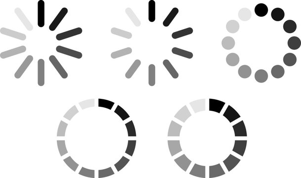 Loading Progress Circle Bar Icon Collection