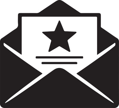 Event invitation icon in black silhouette vector style. Celebration, RSVP and party invitation symbol.