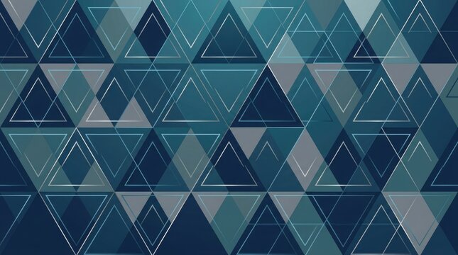 Geometric pattern of overlapping triangles in various shades of blue and gray
